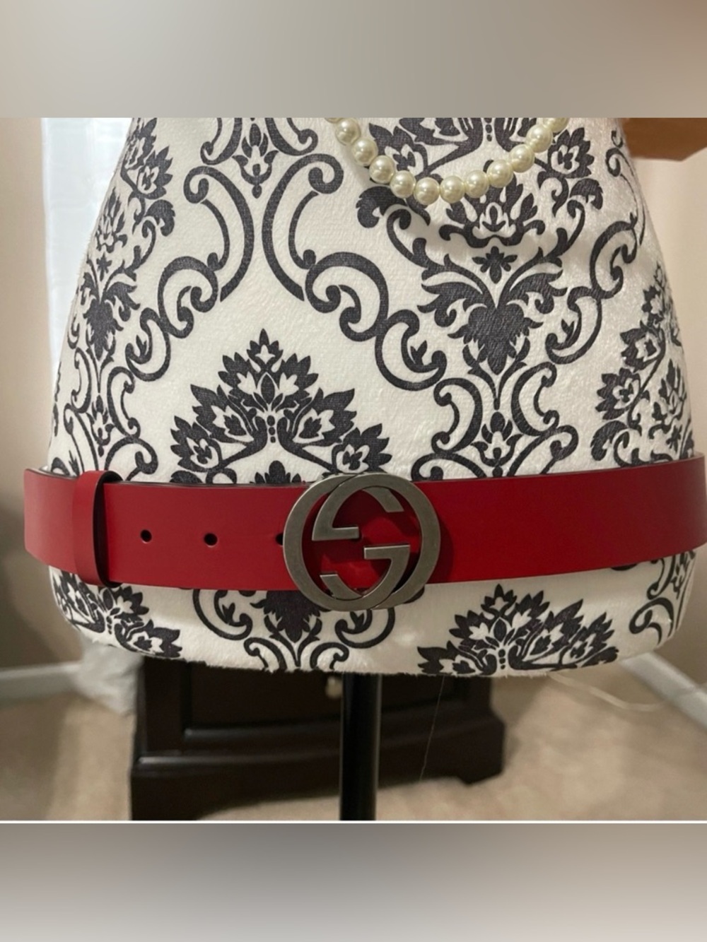 Gucci Red Leather Belt Size 95 Authentic EUC